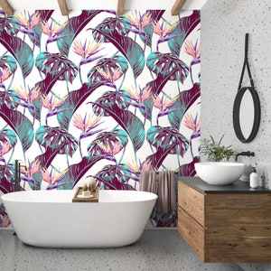 Papier peint Monstera, grand papier peint feuilles Peel and Stick, papier peint palmier, papier peint Tropical, papier peint amovible