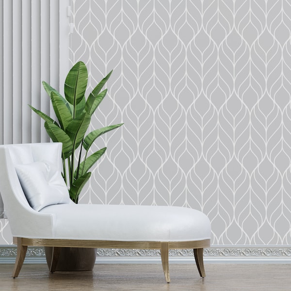 Herringbone Wallpaper Peel and Stick, Geometric Wallpaper, Gray Wallpaper, Removable Wall Paper