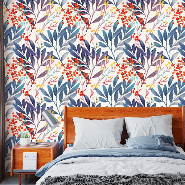 Blue Removable Wallpaper Etsy