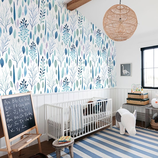 Blue Farmhouse Wallpaper Etsy