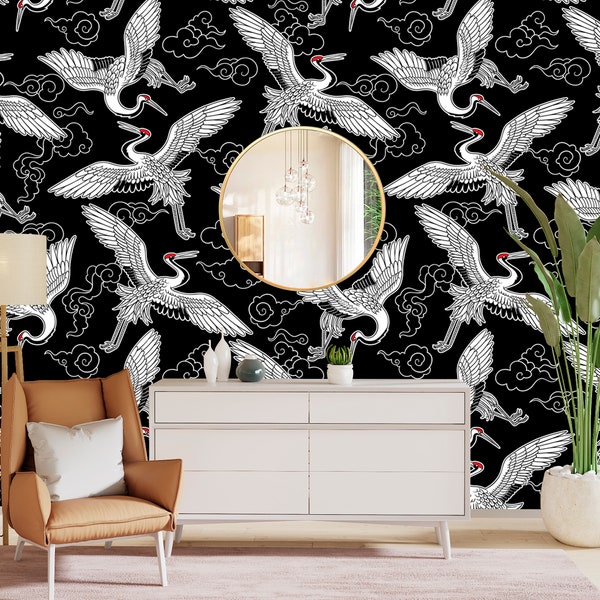 Crane Wallpaper Etsy