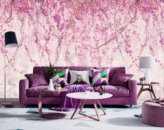 Pink Sakura Floral Wallpaper: Modern Peel and Stick Wall Decor