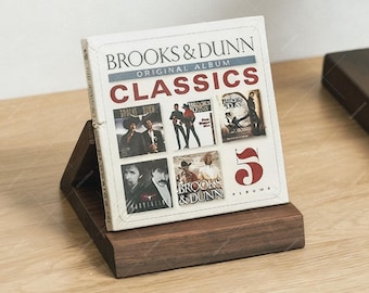 Walnut Wood CD Stand, Vinyl Record Display Holder, Album Storage Rack