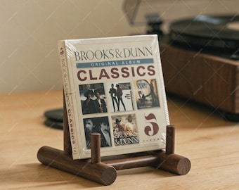 Solid Wood Vinyl Record CD Stand | Album Display Holder | Desktop Organizer