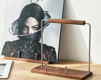Solid Walnut Vinyl Record Display Stand, Photo Display Holder, Magazine Rack