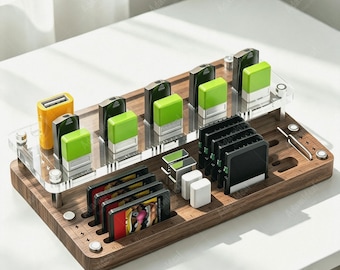 Wooden Memory Card Organizer Box | SD CF Micro SD Usb Storage Case