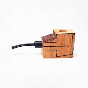 Pipe en bois faite main à faire soi-même, matériau de tuyau semi-fini, tuyau à tige incurvée, cadeau de fête des pères