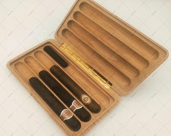 Ultra-Thin Cedar Travel Cigar Case – Slim Portable Humidor