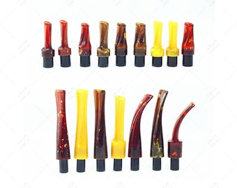 Colorful Handmade Mouthpieces, Unique Pipe Stems, Tobacco Pipe Accessories