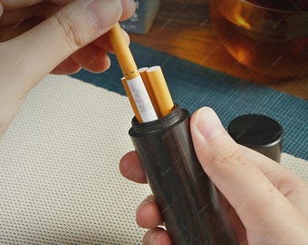 Zitan Wood Cigarette Case ,Portable Wooden Smoke Box, Anti Moisture Cigarette Holder