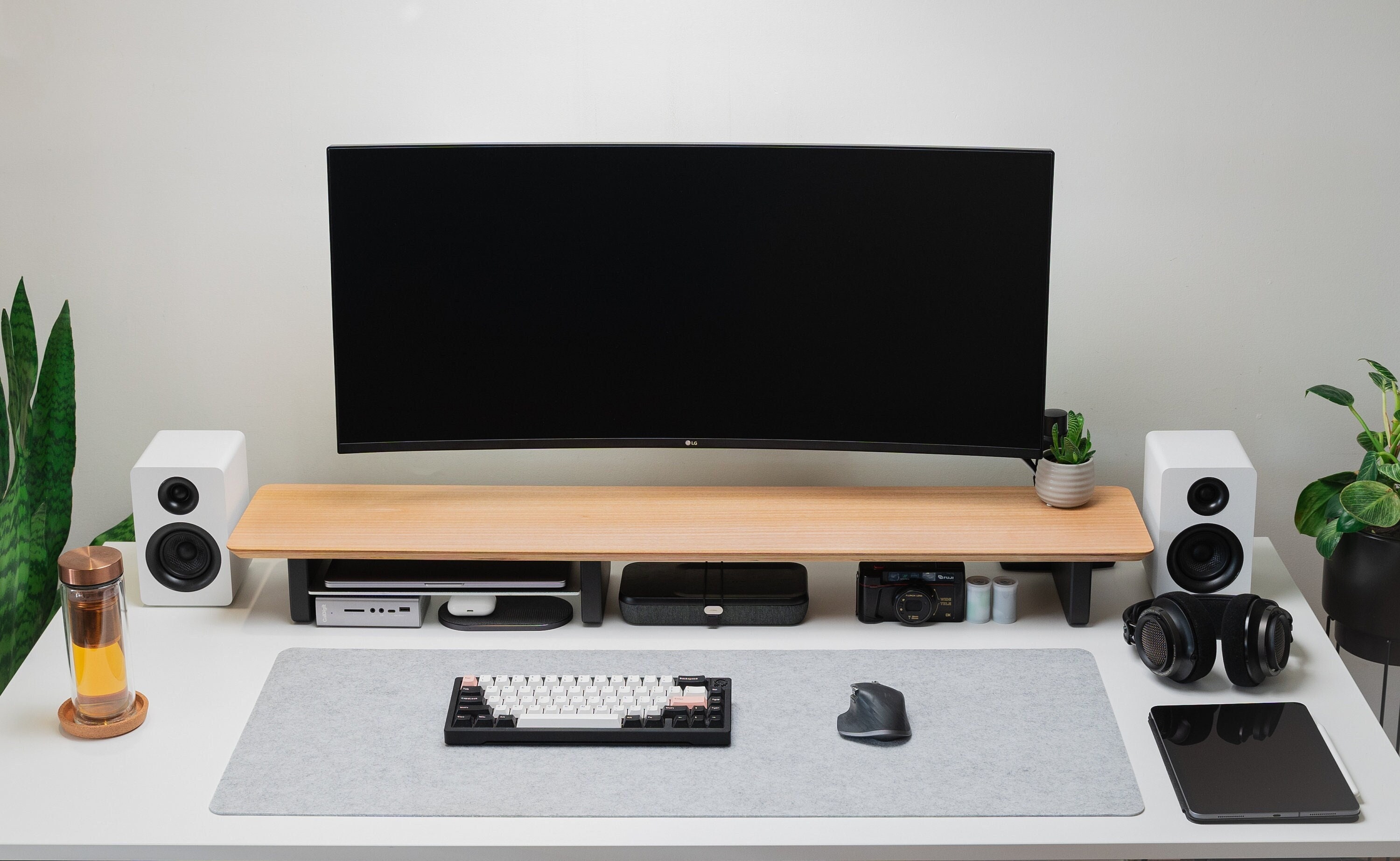 Oak Desk Shelf & Monitor Stand System Desk and Home Organisation Home