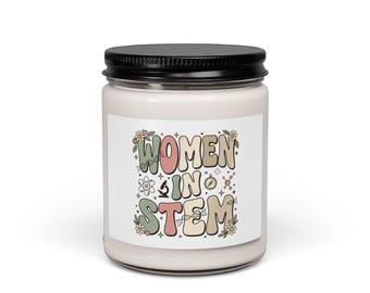 Women in STEM Soy Candle, Cozy Reader Book Lover Scented Jar