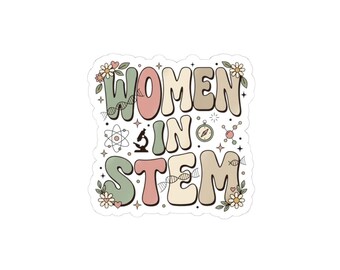Women in STEM Sticker | Bookish, Cozy Reader, Dark Academia Accent