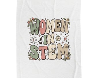 Women in STEM Velvet Blanket | Cozy Book Lover Reading Nook Throw
