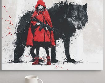 Rotkäppchen Kunstdruck 3er Set | Gritty Dark Fantasy Decor (Digitaler Download)