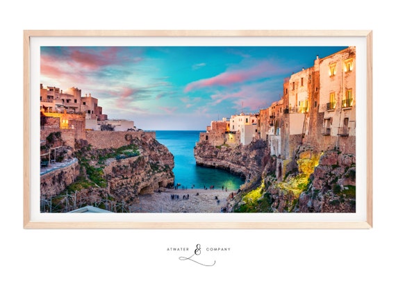 Samsung Frame TV Display  |  CInque Terre Italian Village  |  Instant Download