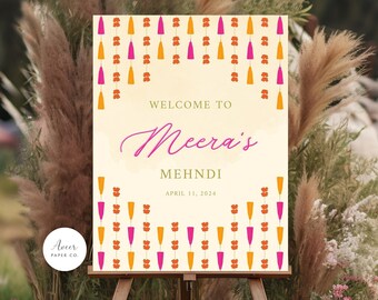 Welcome Sign Indian Sangeet Tassels  | Haldi | Maiyan |Choora - 18"x24"