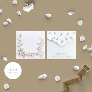 Enveloppes anglaises Golden Wildflower Shagun/Cash - Personnalisées - Lot de 10