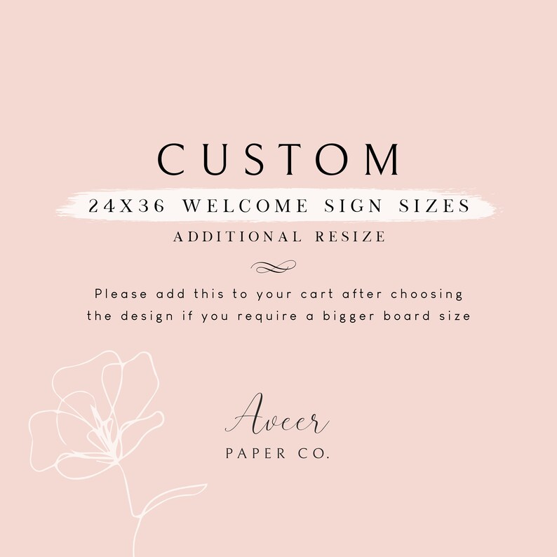 Digisize Welcomesign Custom - Welcome Sign - Additional Size - Etsy