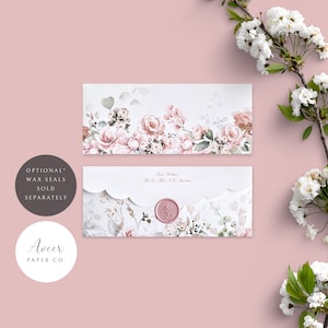 Pink Bloom Shagun/Cash Envelopes - Personalized - Pack of 10