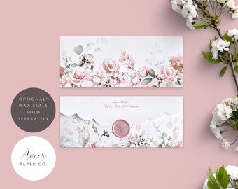 Pink Bloom Shagun/Cash Envelopes - Personalized - Pack of 10