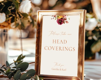 Sikh Wedding Head Coverings Sign 5x7in