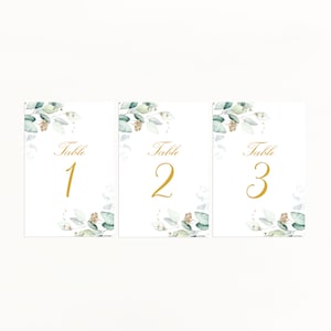 Table Numbers - Botanical theme for wedding