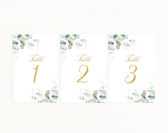 Table Numbers - Botanical theme for wedding