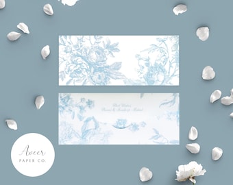 Antique Outlined Florals in Blue Shagun/Cash Envelopes - Personalized - Pack of 10