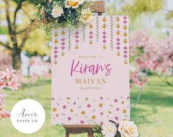 Znak powitalny | Indyjskie wesele | Majan | Haldi w stylu nagietka - 18&quot;x24&quot;