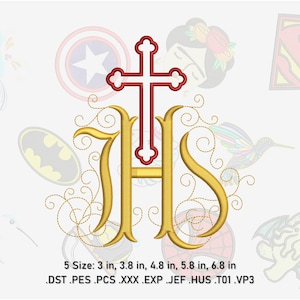 Religious Machine Embroidery Design. IHS Embroidery Design. 5 Sizes. Instant download
