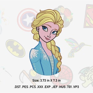 Princess Embroidery Design: Elsa Inspired (3.73 x 7.3 in) (Digital Download)