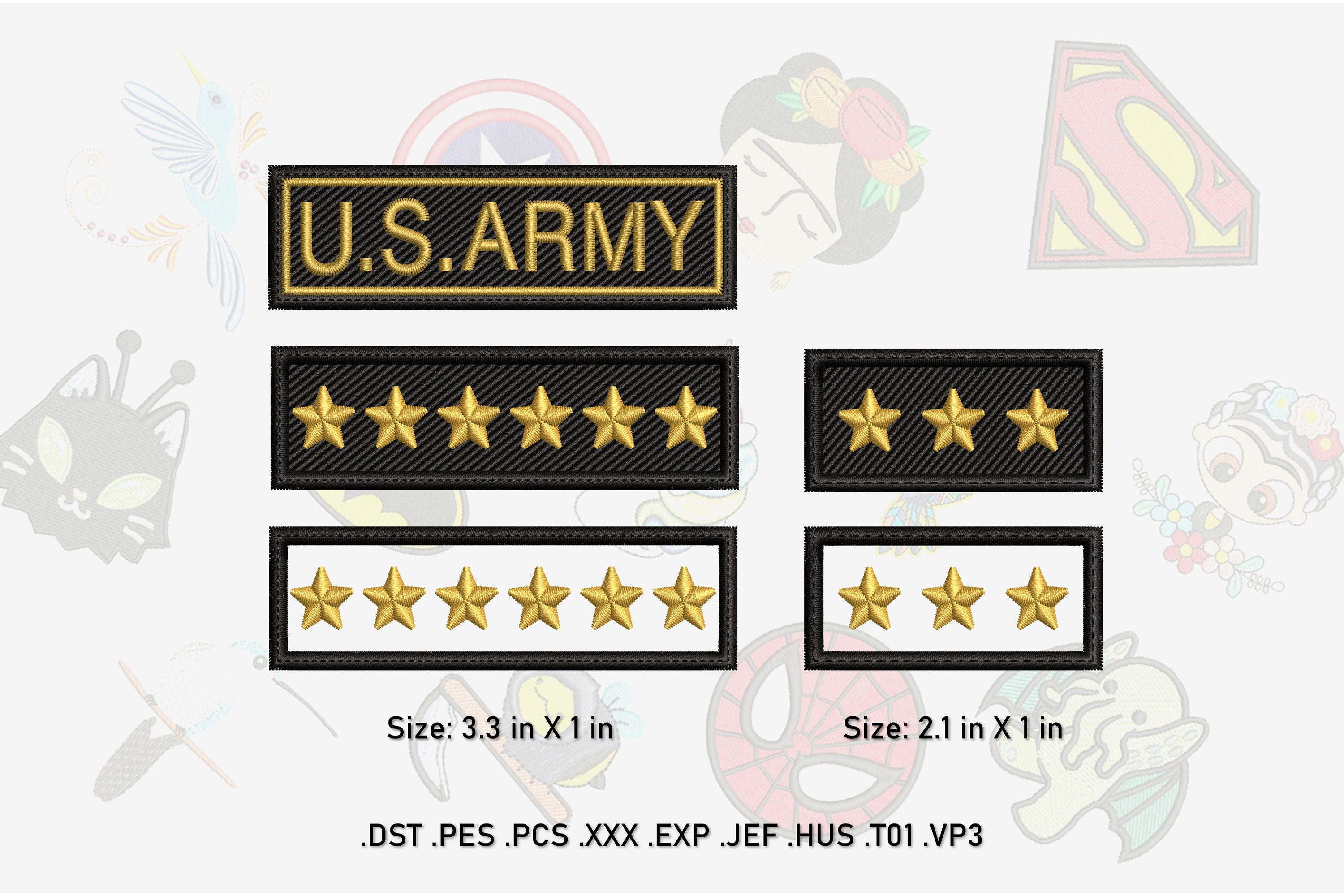 Military Insignia Embroidery Design Pack (Digital Download)