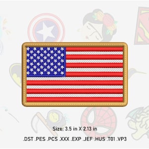 American Flag Machine Embroidery Design | Instant Download | PES DST Formats and more.