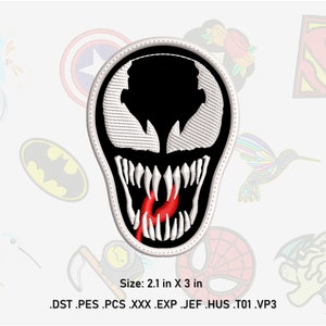 Spider Patch Machine Embroidery Design. 3 in X 2 in