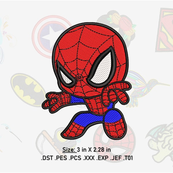 Spider M. Machine Embroidery Design. 3 in X 2.28 in