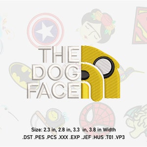 The Dog Face Machine embroidery design. Anime embroidery design. Adventure embroidery design. 4 Sizes