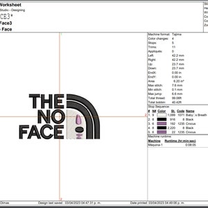 Anime Machine embroidery Design. The no Face. 4 sizes image 5