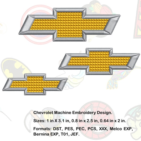 Chevro /let Machine Embroidery Design in 3 Different sizes