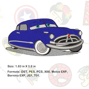 Hudson Pelicula Cars Diseño de Bordado a maquina. 1.83 in x 3.8 in. Pelicula Cars patron de bordado.