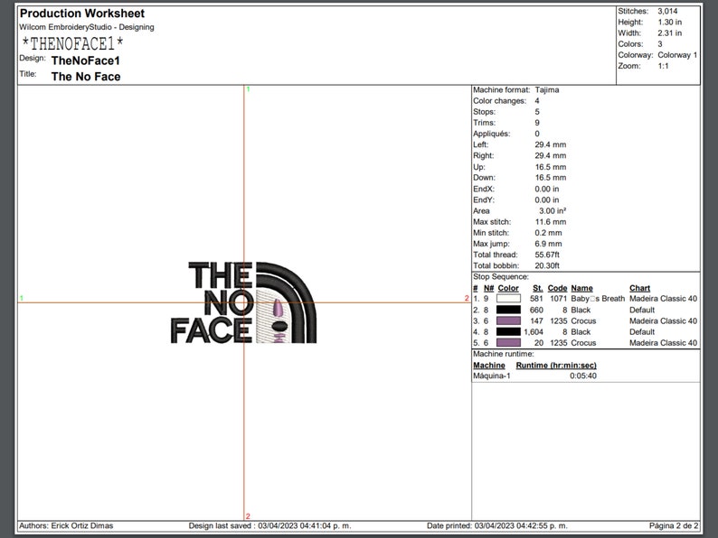 Anime Machine embroidery Design. The no Face. 4 sizes image 2