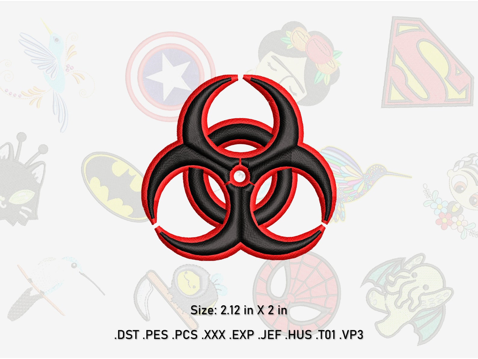Biohazard Symbol Machine Embroidery Design (2.12 In) - Etsy