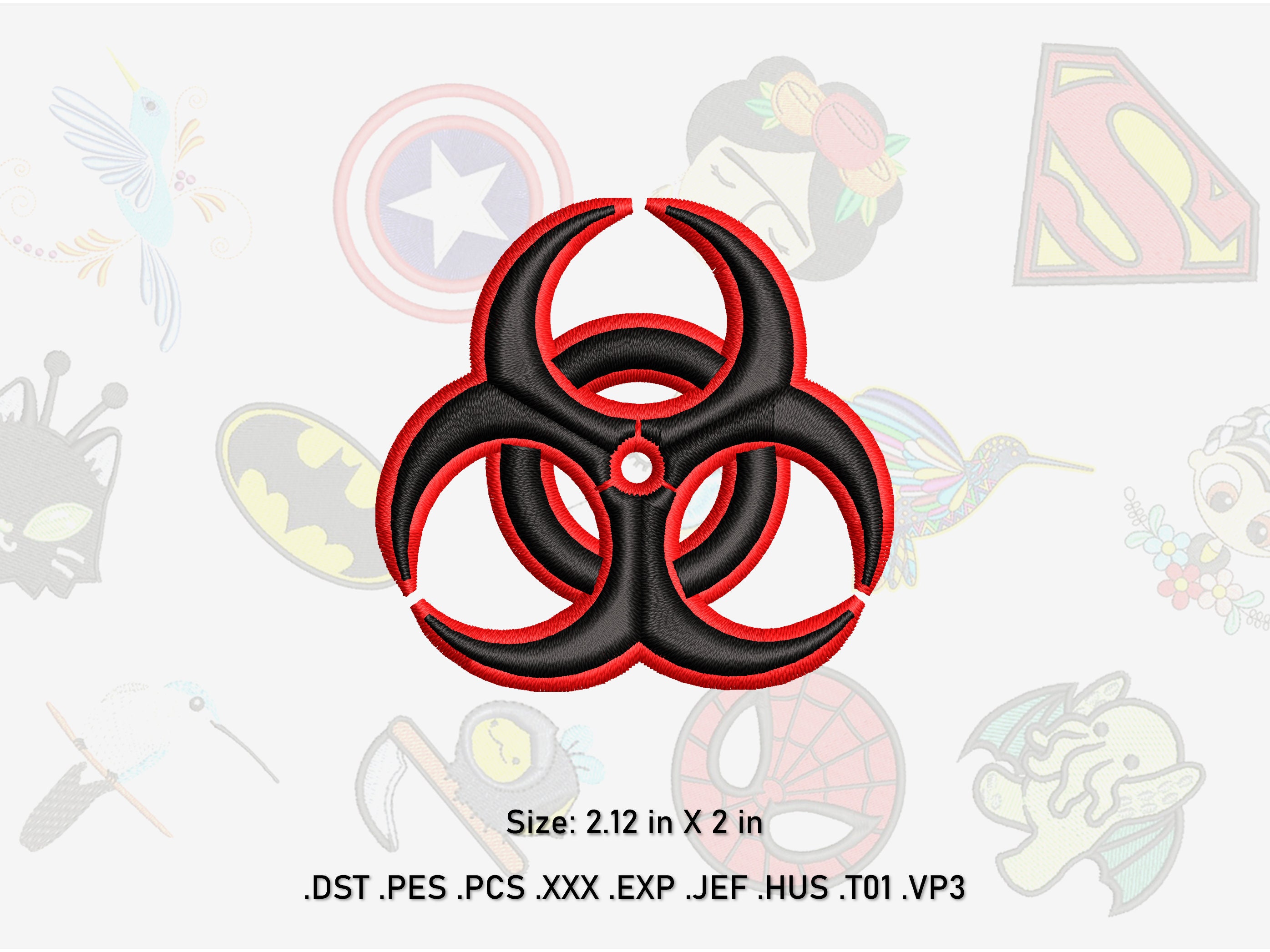 Biohazard Symbol Machine Embroidery Design (2.12 In) - Etsy