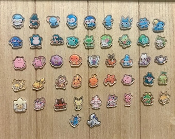 Anime acrylic earrings, stainless steel straight -pikachu-Jigglypuff-togepi-bulbasaur
