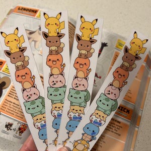 Anime laminated Cardstock glossy laminated bookmark -pikachu-eevee-bulbasaur -charmander-Squirtle-jigglypuff-, back to school