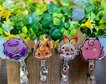 Anime Inspired Badge Reels, Multiple Types Available, Alligator