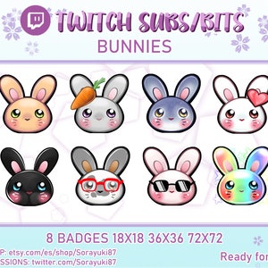 TWITCH BADGES sub/bits | Twitch stream | Bunny emblems