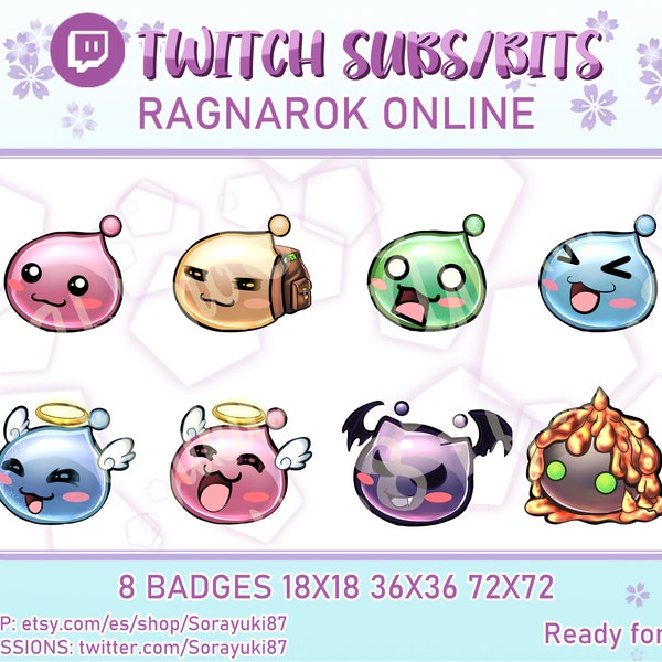 RAGNAROK ONLINE BADGES Twitch stream | Subs | emblems | bits emblems Twitch graphics