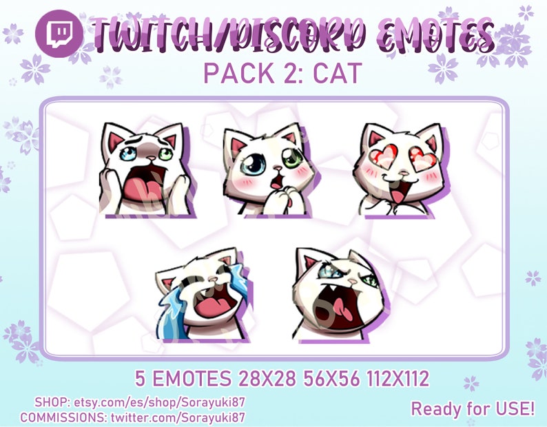 CAT Twitch Emoticons / Streamer Emotes Etsy