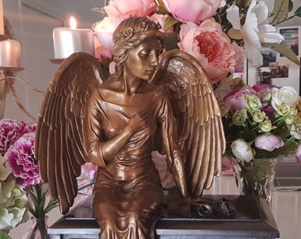 Exquisite Bronze Angel Urn | Memorial Box | Sentimental Keepsake | Heirloom | Cremation